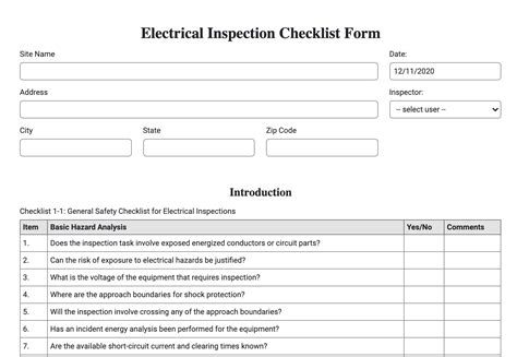 electrical panel box inspection checklist|free electrical inspection checklist template.